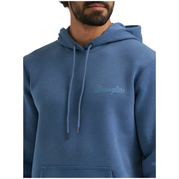 112365693 Wrangler Men's Regular Fit Graphic Hoodie - Dark Denim