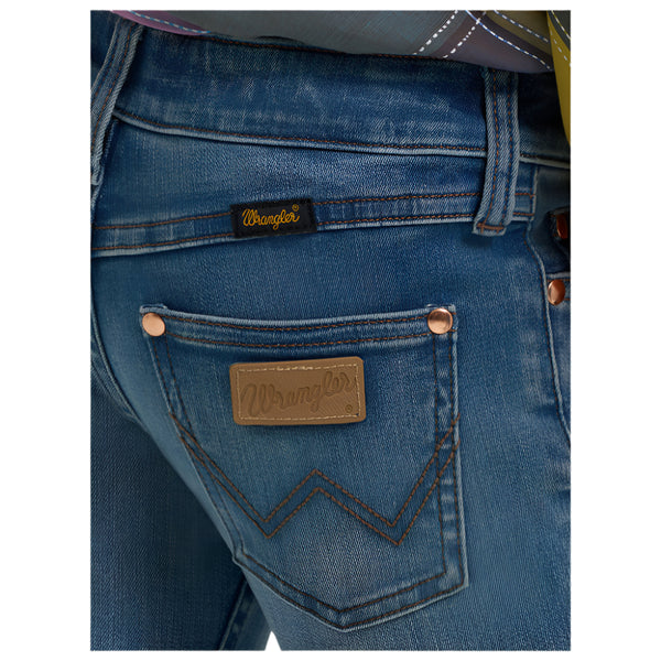112368277 Wrangler X Lainey Wilson Girls Boot Hugger Jean - Wrangler Blue