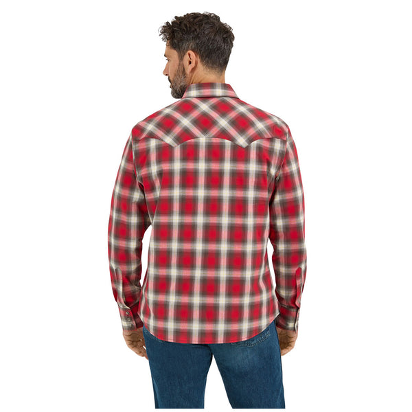 112369521 Wrangler Men's Retro Modern Fit Long Sleeve Snap Shirt - Red Multi