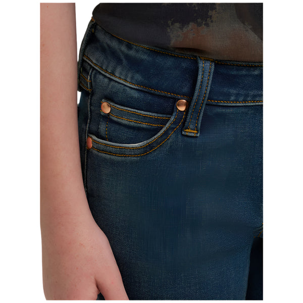 112371990 Wrangler X Lainey Wilson Girls' Boot Hugger Jean - Boho Wash