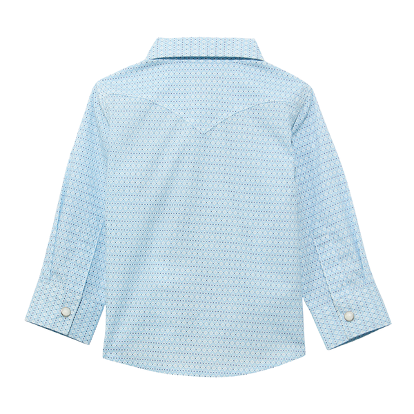 112374300 Wrangler Baby Boy Long Sleeve Western Snap Shirt - Blue