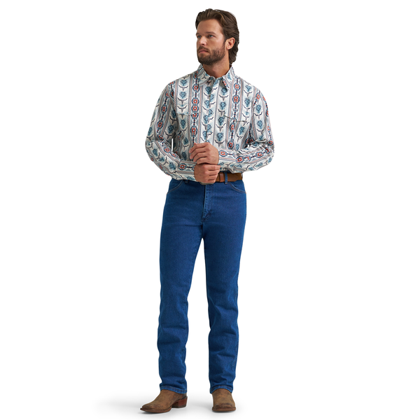 112374908 Wrangler Men's Checotah® Dress Western Classic Fit Long Sleeve Shirt - Grey Multi