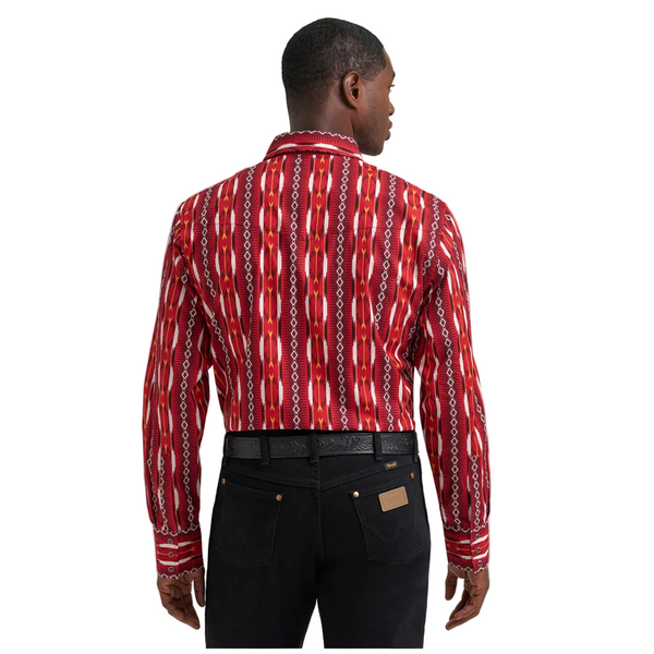 112374909 Wrangler Men's Checotah® Dress Western Classic Fit Long Sleeve Shirt - Red