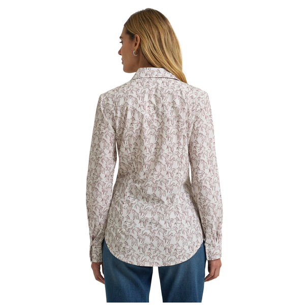 112375045 Wrangler Women's Performance Aria Long Sleeve Shirt - White