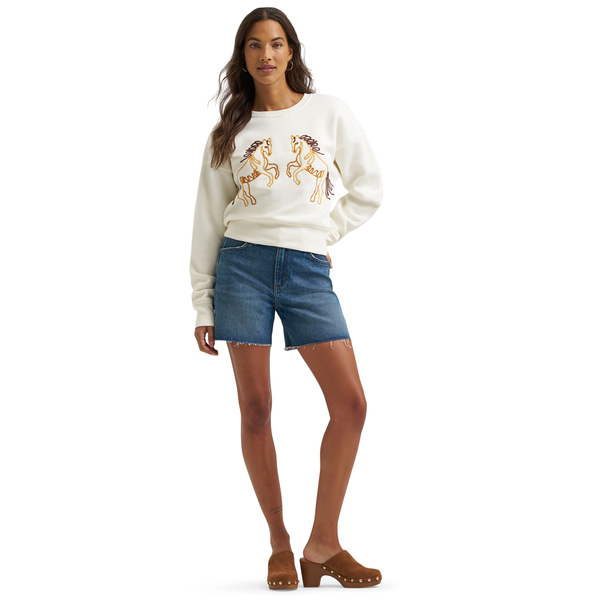 112375238 Wrangler Women's ® Vintage Crew Sweatshirt - White