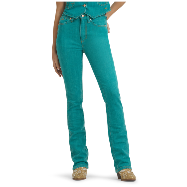 112375605 Wrangler X Lainey Wilson Women's Boot Hugger Jean - Turquoise