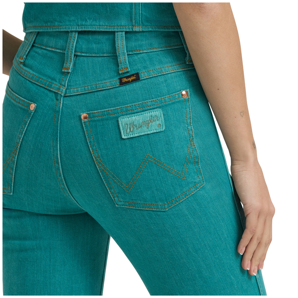 112375605 Wrangler X Lainey Wilson Women's Boot Hugger Jean - Turquoise