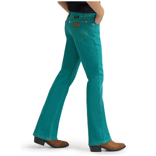 112375653 Wrangler X Lainey Wilson Girls' Boot Hugger Jean - Turquoise