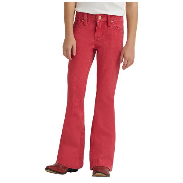 112380477 Wrangler X Girls' Lainey Wilson Slim Fit Flare Jeans - Red