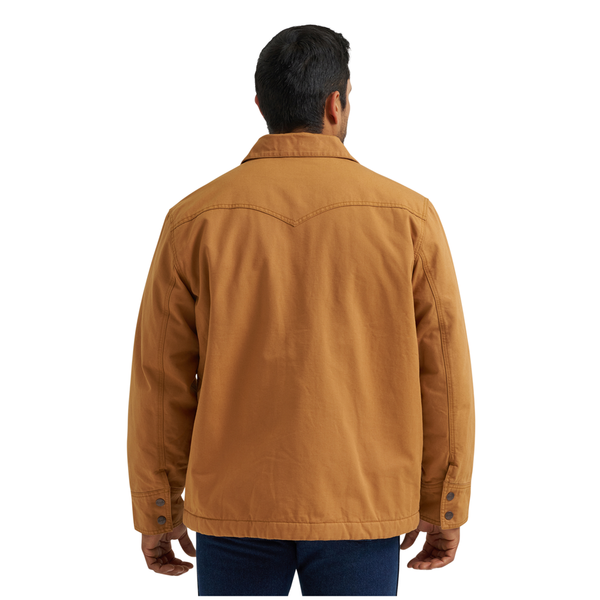 112381924 Wrangler Men's Flannel Lined Barn Coat - Brown Sugar