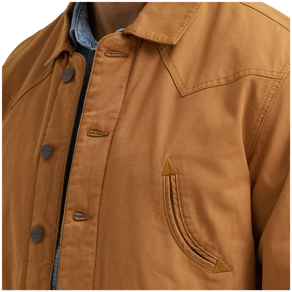 112381924 Wrangler Men's Flannel Lined Barn Coat - Brown Sugar