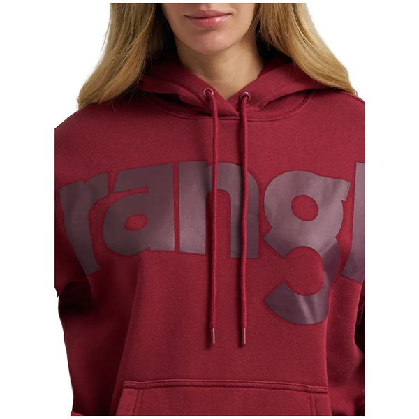 112382644 Wrangler Women's Retro Punchy Logo Hoodie - Burgundy