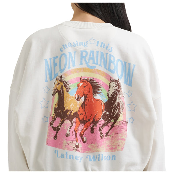 112382846 Wrangler X Lainey Wilson Women's Neon Rainbow Sweatshirt - White