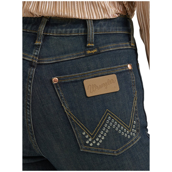 112382916 Wrangler X Lainey Wilson Women's Boot Hugger Studded Jean - Dark Denim