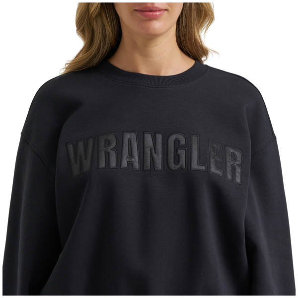 112384028 Wrangler Women's Oversized Fit Canyon Pullover - Black Beauty