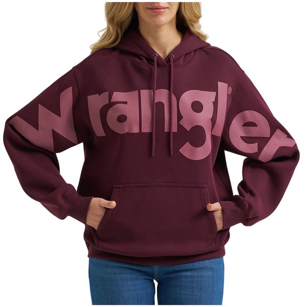 112385403 Wrangler Women's Retro Punchy Classic Hoodie - Port