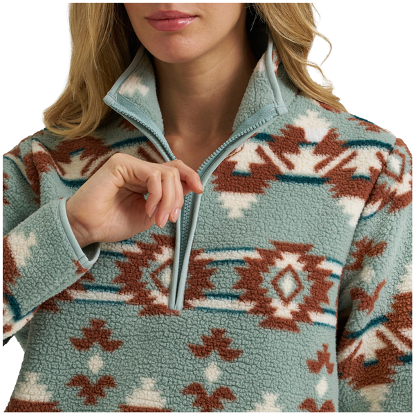 112385461 Wrangler Women's Retro Punchy Sherpa 1/4 Zip Pullover - Multicolor