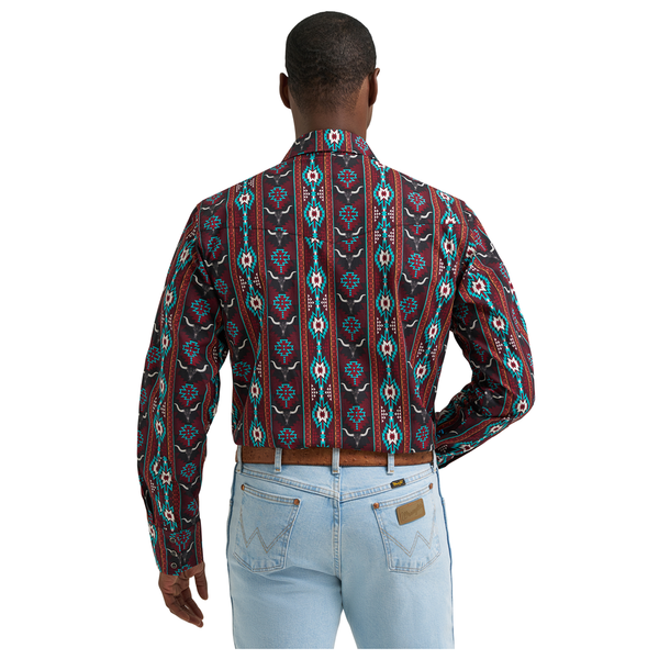 112385793 Wrangler Men's Checotah Dress Classic Fit Western Long Sleeve Snap Shirt - Multicolor