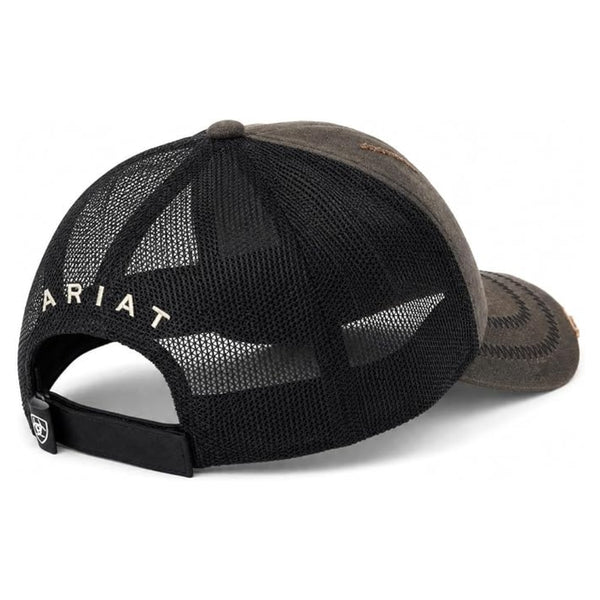 15227133 Ariat Men's Logo Ball Cap Brown/Black