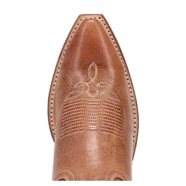 20014 Laredo Womens Serenade Wide Calf Snip Toe Cowboy Boot - Brown with Studs