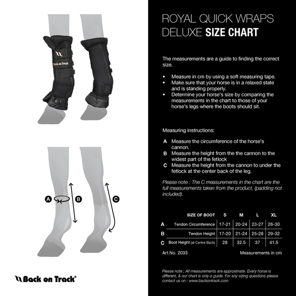 2033900 Back On Track Royal Quick Wraps Deluxe - Black