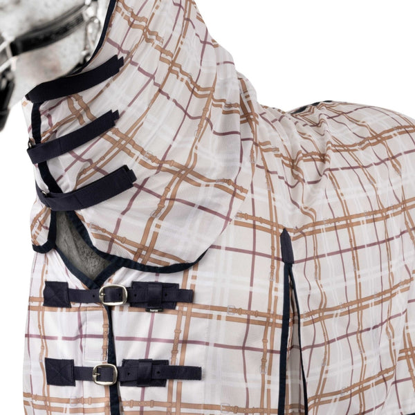 24TU3FS-CHK/NV Horze Defender Combo Fly Sheet - Check Print Navy