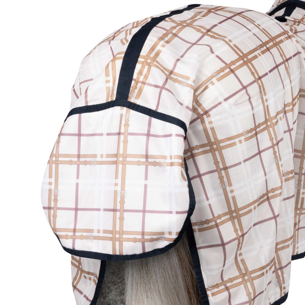 24TU3FS-CHK/NV Horze Defender Combo Fly Sheet - Check Print Navy