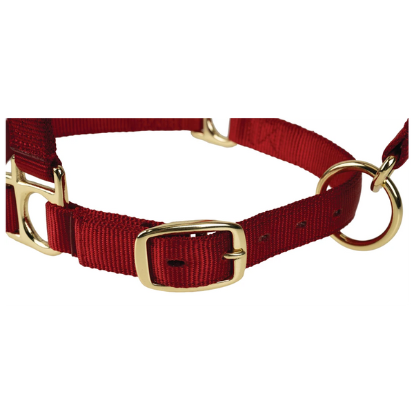 35005-50-287 Weaver Leather High Density Adjustable Chin and Throat Snap Halter - Cherry