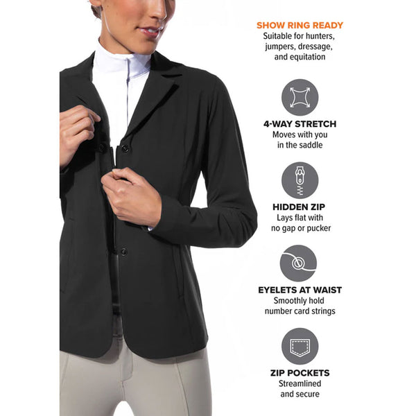 40398 Kerrits Women's Stretch Competitor 3 Snap Show Coat - Black