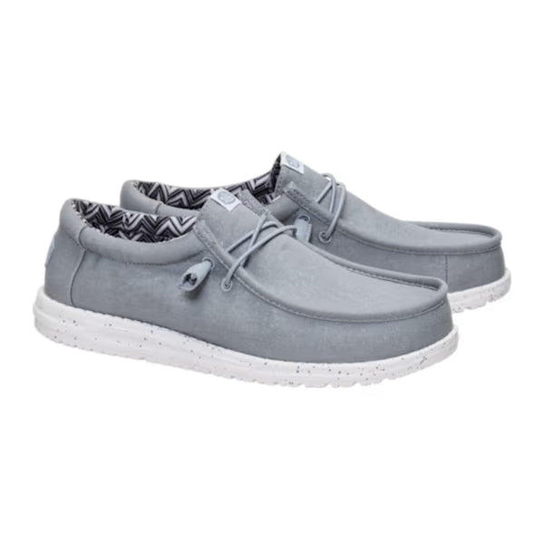 40700-007 Hey Dude Men's Wally Stretch Canvas Comfort Shoe - Light Grey
