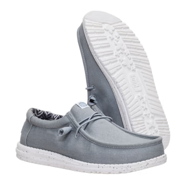 40700-007 Hey Dude Men's Wally Stretch Canvas Comfort Shoe - Light Grey