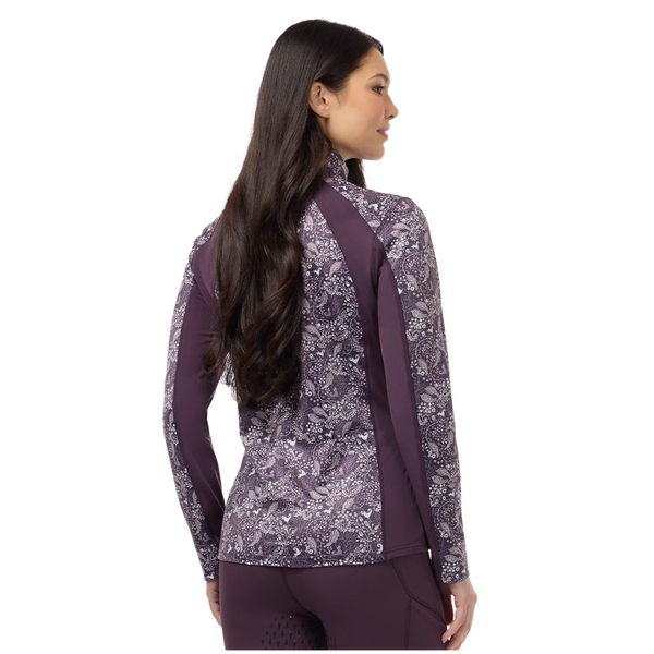 40776 Kerrits Women's Traverse Quarter Zip Fleece Tech Top - Elderberry Fantasy Fillies