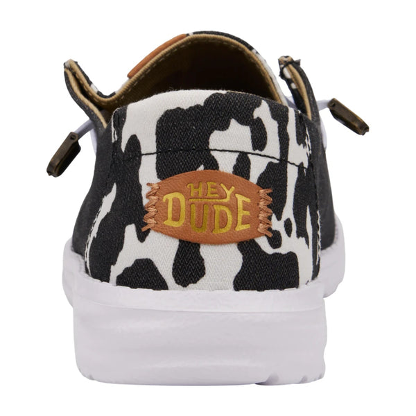 41037-0HO Hey Dude Women's Wendy Animal Shoe - Black & Cow Print