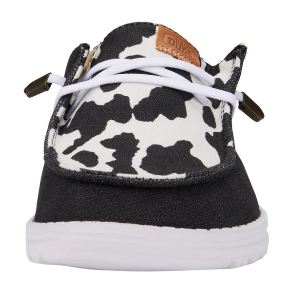 41037-0HO Hey Dude Women's Wendy Animal Shoe - Black & Cow Print