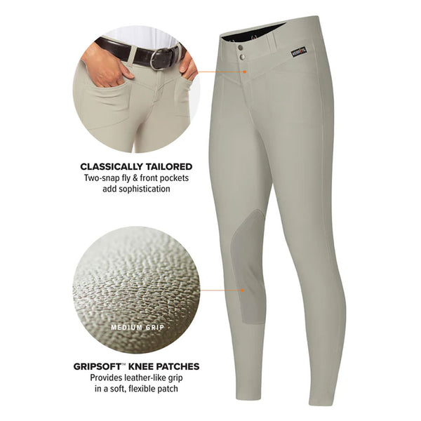 50405 Kerrits Women's Crossover II® Knee Patch Riding Breech - Sand