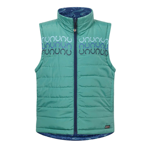 60339 Kerrits Kids Ride the Wind Reversible Quilted Riding Vest - Lapis/ Aqualuxe