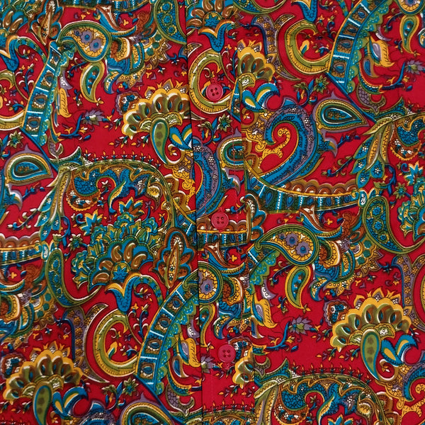 70148 RHC Ladies Long Sleeve Button Up Show Shirt - Fuchsia Paisley