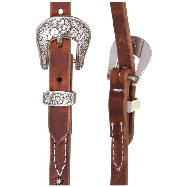 7044 Circle Y Rosewood Slide Ear Headstall with Dots