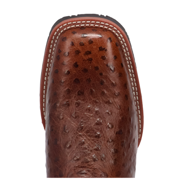 8007 Laredo Men's Cowboy Approved Stride Chocolate Full Quill Ostrich Print Boot