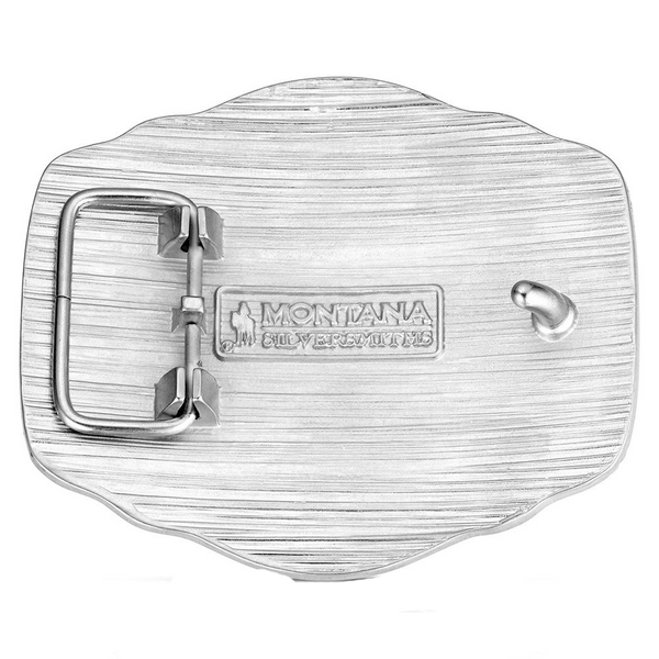 A1079P Montana Silversmiths On the Range Longhorn Buckle