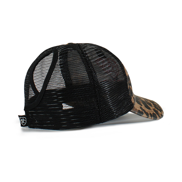 A300031001 Ariat Women's Ponyflo Ball Cap - Leopard Print & Black