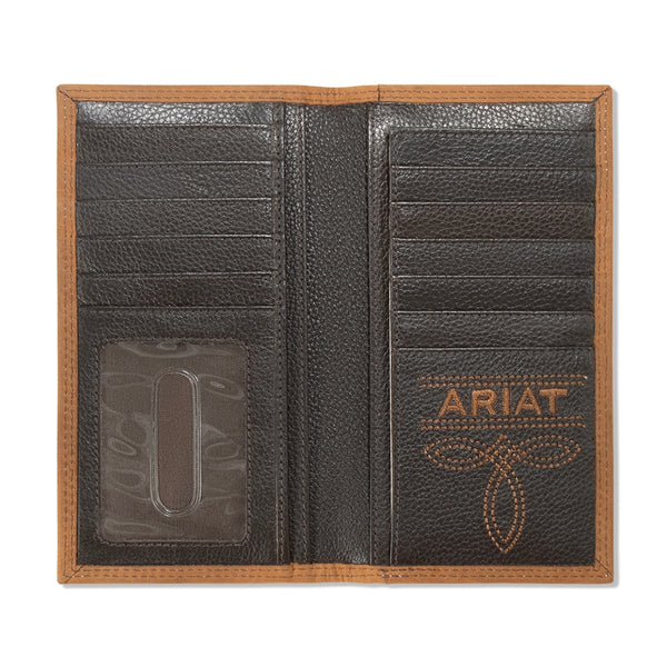 A3562944 Ariat Cross Stitch Patch Leather Rodeo Wallet