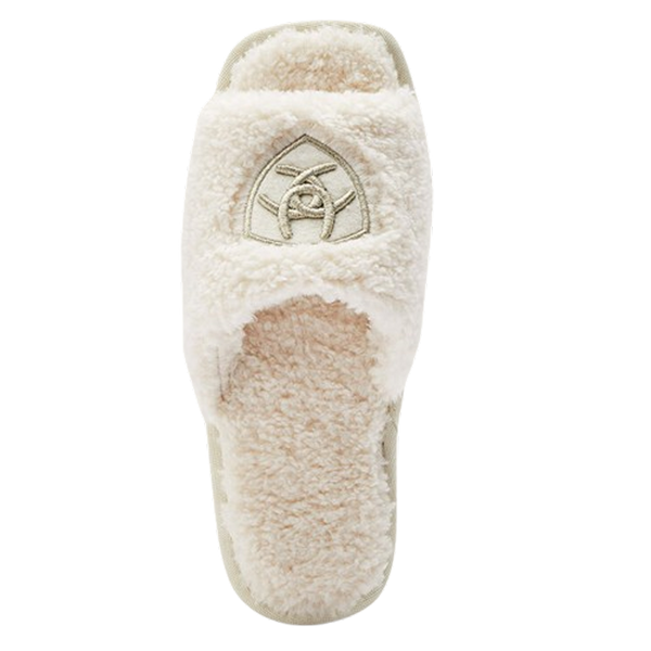 AR2697 Ariat Women's Cozy Chic Square Toe Slide Slipper - Fuzzy Cream