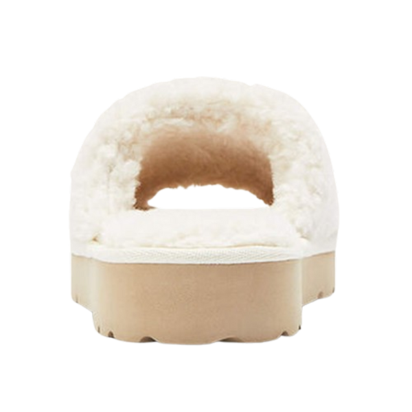 AR2697 Ariat Women's Cozy Chic Square Toe Slide Slipper - Fuzzy Cream