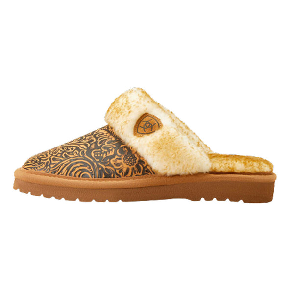 AR3796 Ariat Women's Jackie Square Toe Embossed Slipper - Brown