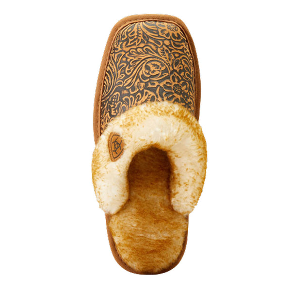 AR3796 Ariat Women's Jackie Square Toe Embossed Slipper - Brown