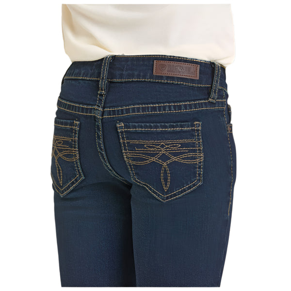 BG4MD07396 Rock & Roll Girls' Boot Stitch Bootcut Jean - Dark Vintage Wash