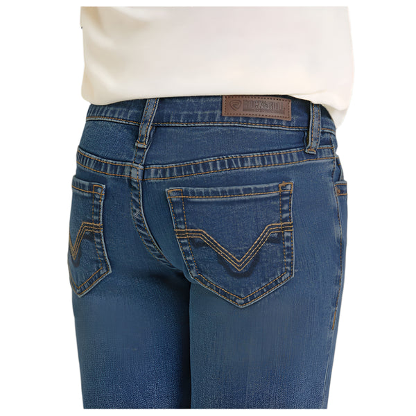 BG5MD07211 Rock & Roll Girls' Signature Pocket Trouser Jean - Medium Wash