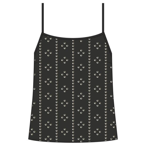 BW20T07794 Rock & Roll Women's Studded Cami - Black