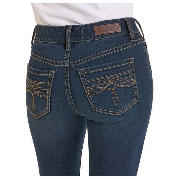BW4RD07205 Rock & Roll Women's Boot Stitch Riding Jean - Dark Vintage Wash